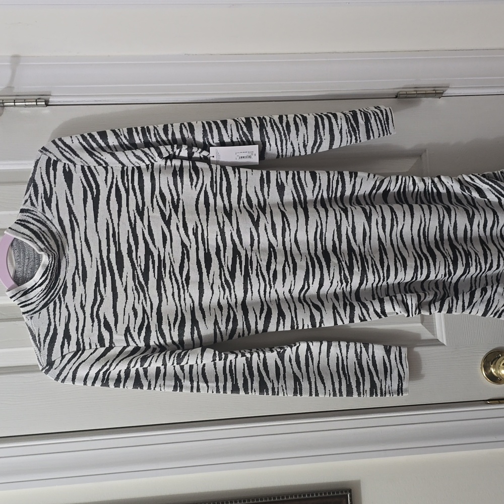BOLD ELEMENTS BRAND WOMEN'S BLACK & CREAM ZEBRA PRINT DRESS SIZE SMALL